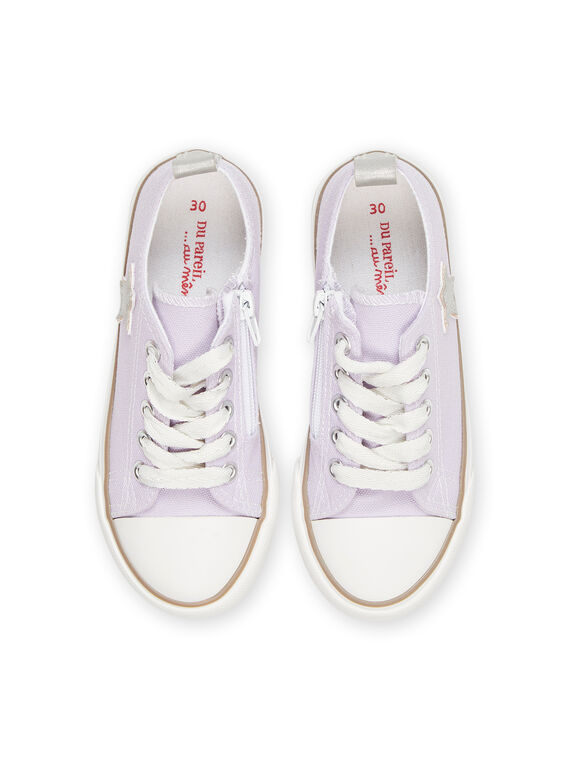 Purple canvas sneakers with star print RATOILMAUV / 23KK3574D16328