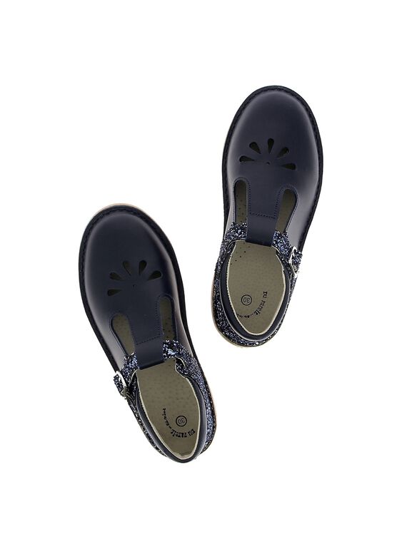 Girls' leather T-bar shoes CFSALSIE1 / 18SK35W1D3H070