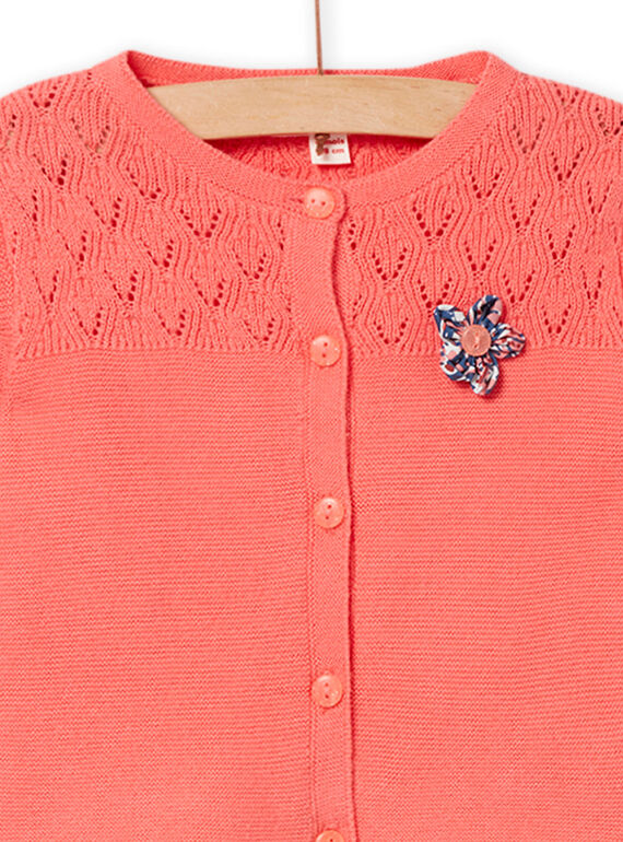 Baby girl blush pink cardigan NISANCAR / 22SG09S1CARD300