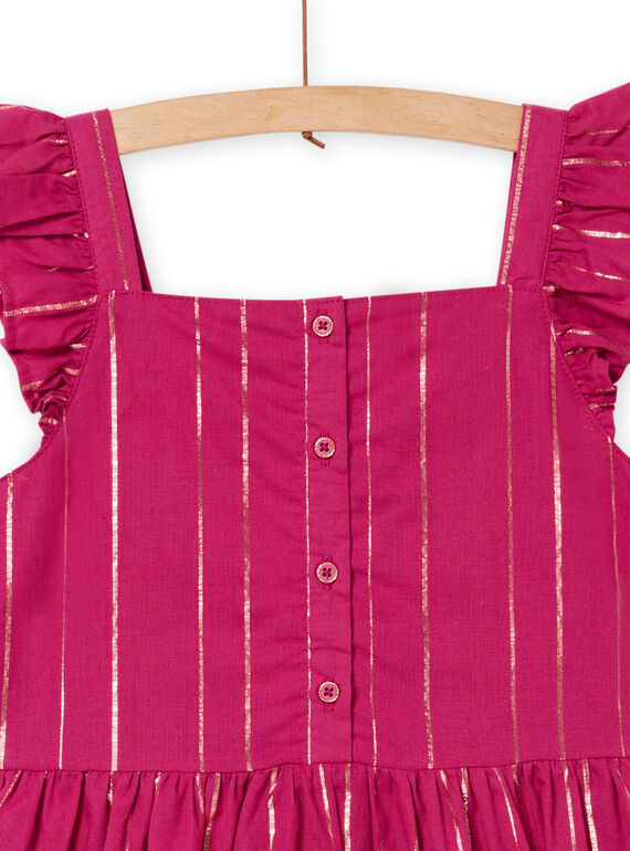 Black and iridescent stripes dress child girl NAFLAROB3 / 22S901R4ROBD302