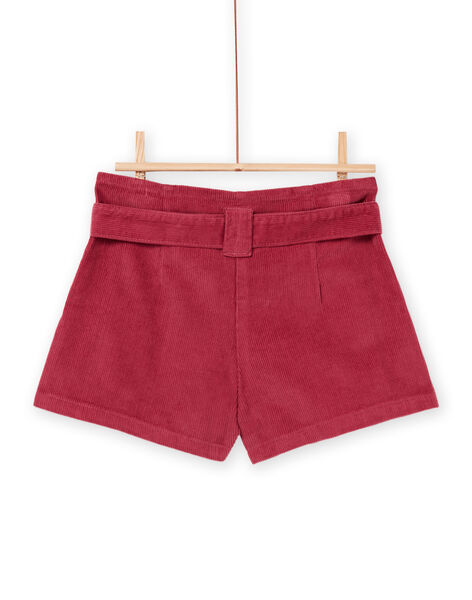 Belted velvet shorts in milleraies PAPRISHORT / 22W901P1SHO718