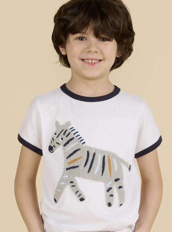 White zebra T-shirt child boy NOSOTI / 22S902Q1TMC000