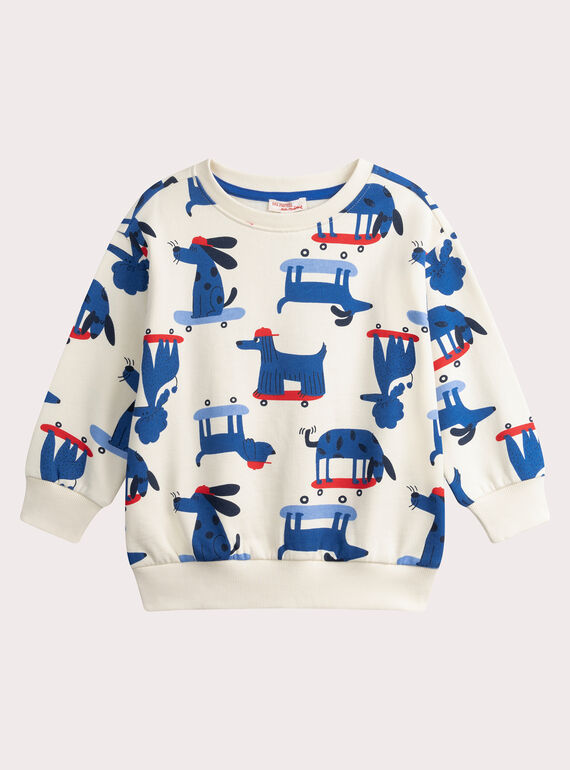 Ecru dog print sweatshirt  WOKASWE / 25S90231SWE005