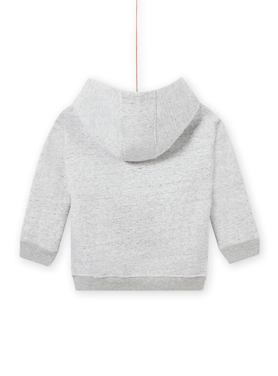 Baby boy grey animal print hoodie MOSAUSWE / 21W902P1SWEJ922