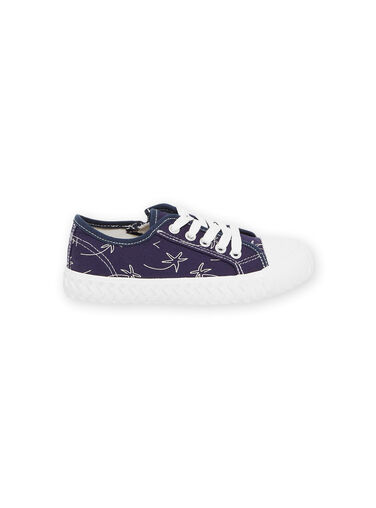 Canvas sneakers with fancy print ROTOILBLUE / 23KK3673D16070