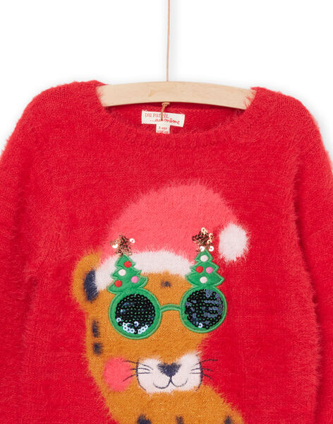 Leopard animation sweater with sequins glasses. PANOPULL / 22W901V1PULF529