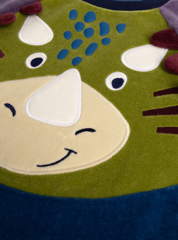Dinosaur animation velvet pajamas for boys  VEGOPYJTRI / 24WH1292PYJC210