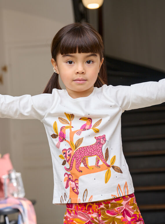 Ecru t-shirt with panther animation SACOUTEE3 / 23W901L2TML001