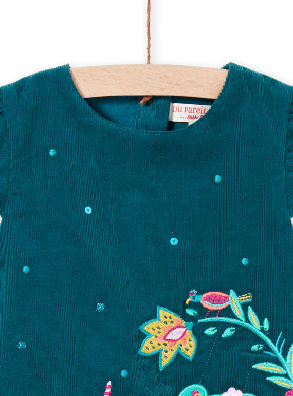 Baby girl duck blue sleeveless dress MITUROB2 / 21WG09K2ROB714