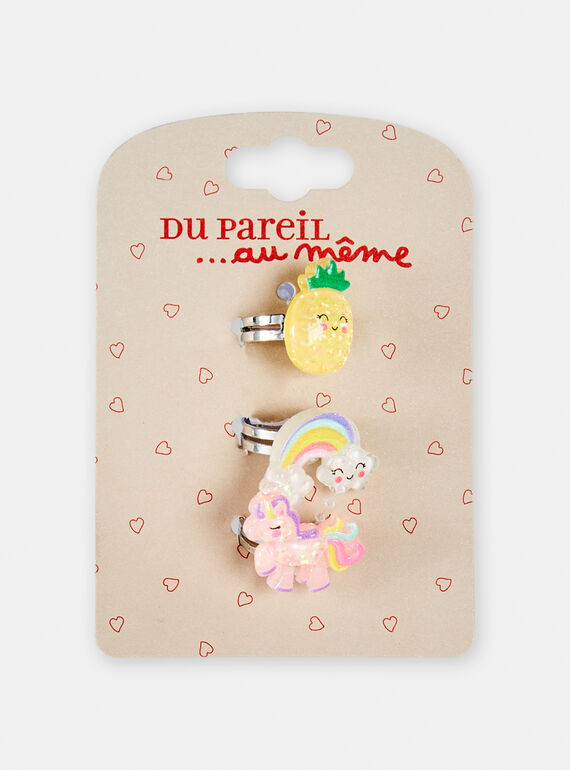 3 silver-plated fantasy rings for girls TYAJORING / 24SI01E1BAG957