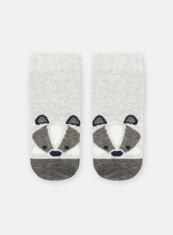 Grey socks with raccoon design SYUJOCHOB4 / 23WI10M3SOQ943