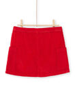 Girl's red ribbed skirt MACOMJUP1 / 21W901L2JUP408