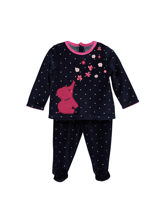 Baby girls' velour pyjamas FEFIPYJANI / 19SH1342PYJ099