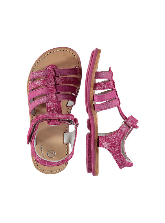 Girls? smart leather multi-strap sandals FFSANDMIN2 / 19SK35D1D0E304
