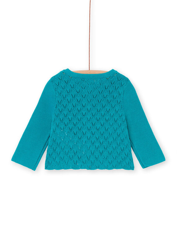 Baby girl turquoise openwork knit vest LIVERCAR / 21SG09Q1CARC216