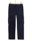 Plain navy blue canvas pants POJOPAMAT1 / 22W902B6PAN705