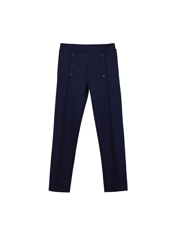 Girls' navy blue Milano knit trousers FAJOPANT4 / 19S90133D2B070