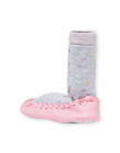 Baby girl grey mottled high slippers with llama pattern MICHO7LAMA / 21XK3721D08943