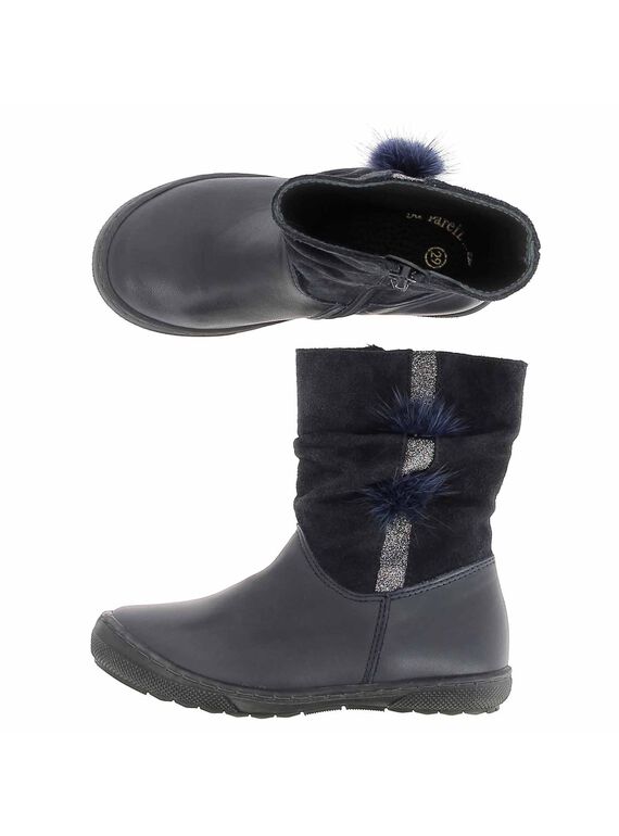 Girls' leather boots DFBOOTELLE / 18WK35T3D0D070