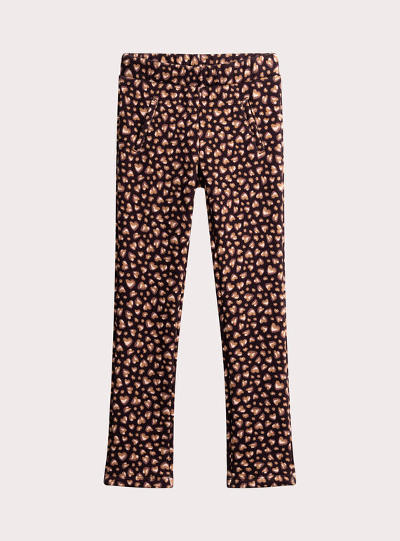 Warm leopard lined pants for girls  VABAPANT2 / 24W901Q2PAN718