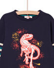 Striped long sleeve t-shirt with dinosaur design POPRITEE4 / 22W902P1TML705