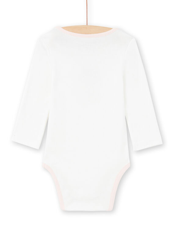 Baby girl's pink and ecru bodysuit MEFIBODJAR / 21WH13B3BDL001
