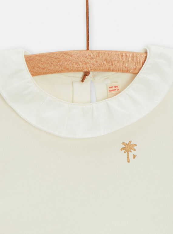 Plain ecru brassiere for baby girls TIJOBRA5 / 24SG09D1BRA001