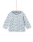 Baby Boy Blue & White Reversible T-shirt NUMOTEE2 / 22SG10N2TML020