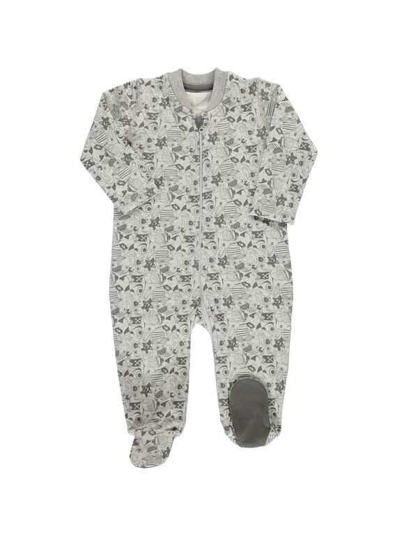 Baby boys' cotton sleepsuit CEGUGREMER / 18SH1453GRE099