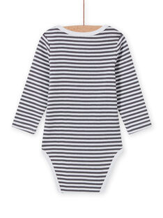 Baby boy's long sleeve striped bodysuit with yeti print MEGABODYET / 21WH14C4BDLJ918