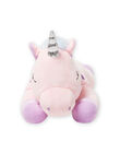 Boy's pink unicorn plush with little purple hearts JLicorne rose / 20T8GF1BPE2099