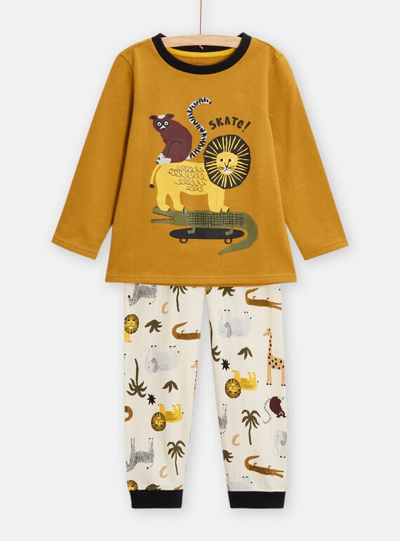 Brown and ecru safari pyjamas for boys TEGOPYJJUN / 24SH1247PYJG606