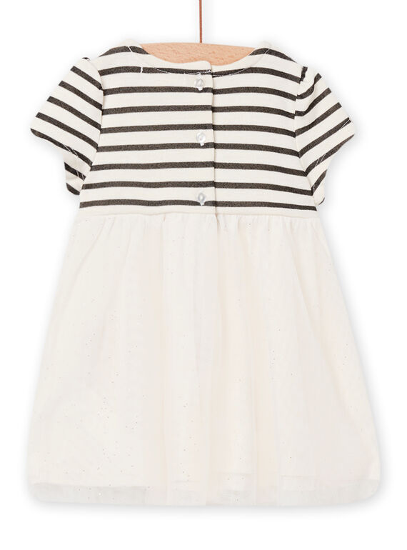 Baby Girl Stripe & Sequined Tulle Dress NISOROB4 / 22SG09Q3ROB001
