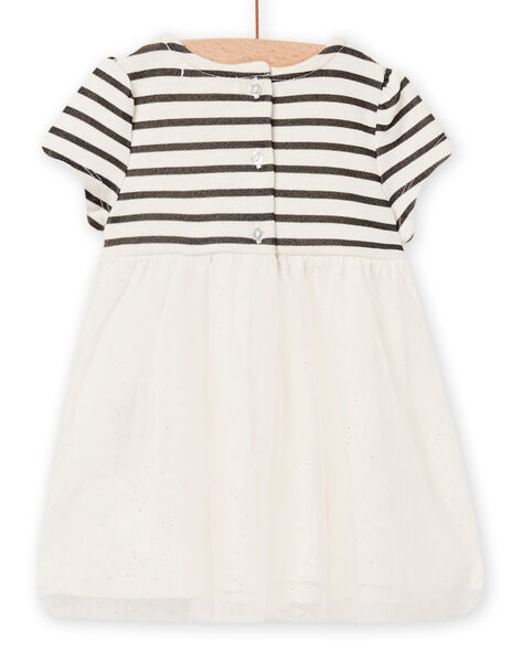 Baby Girl Stripe & Sequined Tulle Dress NISOROB4 / 22SG09Q3ROB001