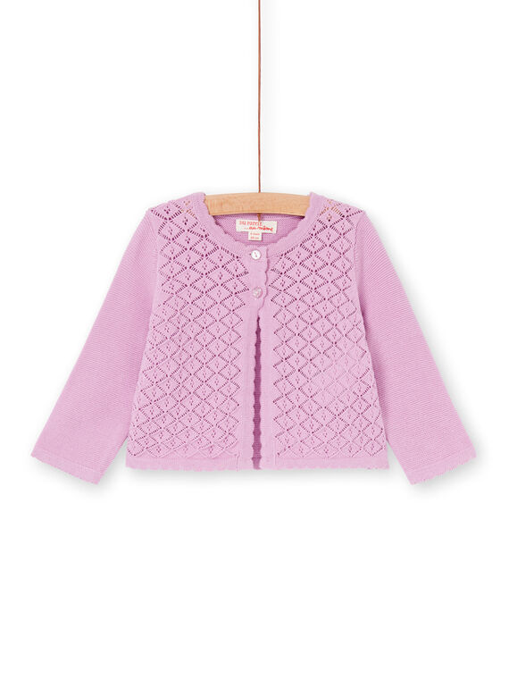 Pink openwork mesh vest baby girl LIVICAR / 21SG09U1CAR320