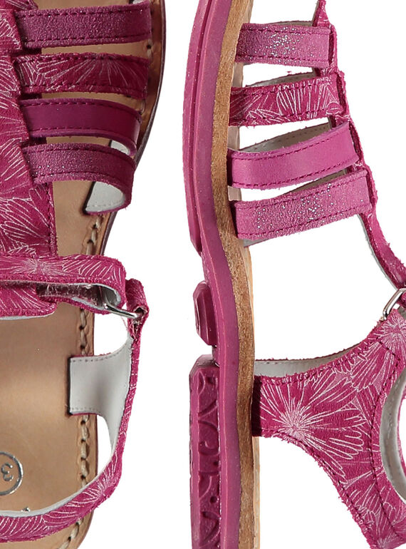 Girls? smart leather multi-strap sandals FFSANDMIN2 / 19SK35D1D0E304