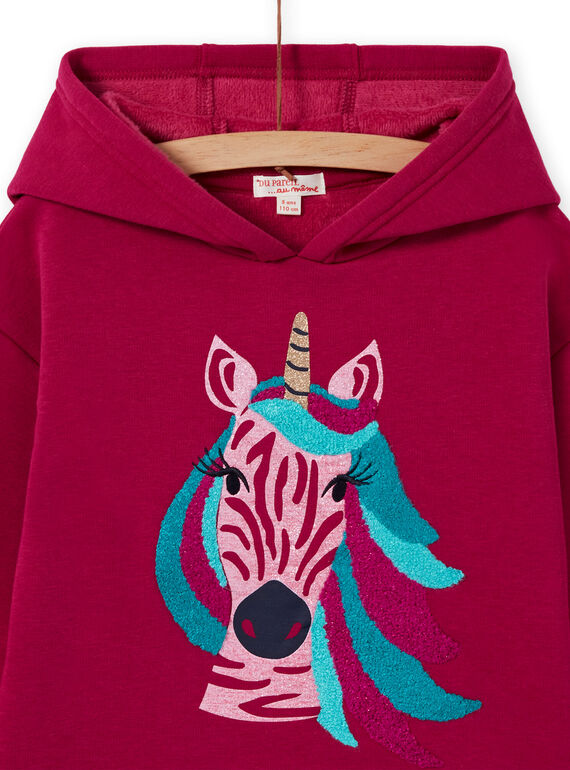 Girl's pink unicorn hoodie MATUSWEA / 21W901K1SWED312