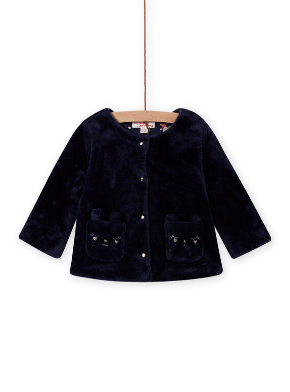 Baby Girl Navy Reversible Cardigan MIJOCAR3 / 21WG0913CAR070