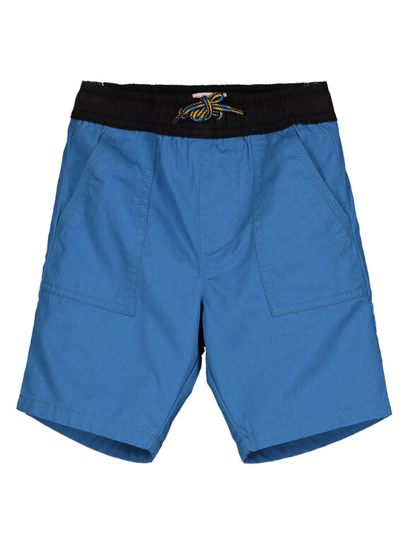 Boys' blue canvas shorts GOBLEBER / 19W90292BERC232