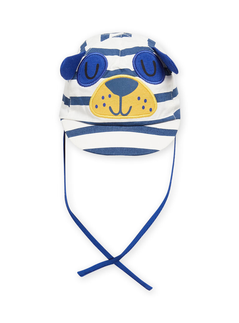 Baby boy's blue and ecru cap NYUJS2CASQ2 / 22SI10C4CHA001