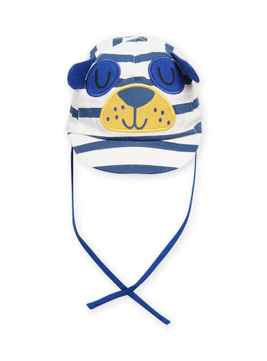 Baby boy's blue and ecru cap NYUJS2CASQ2 / 22SI10C4CHA001