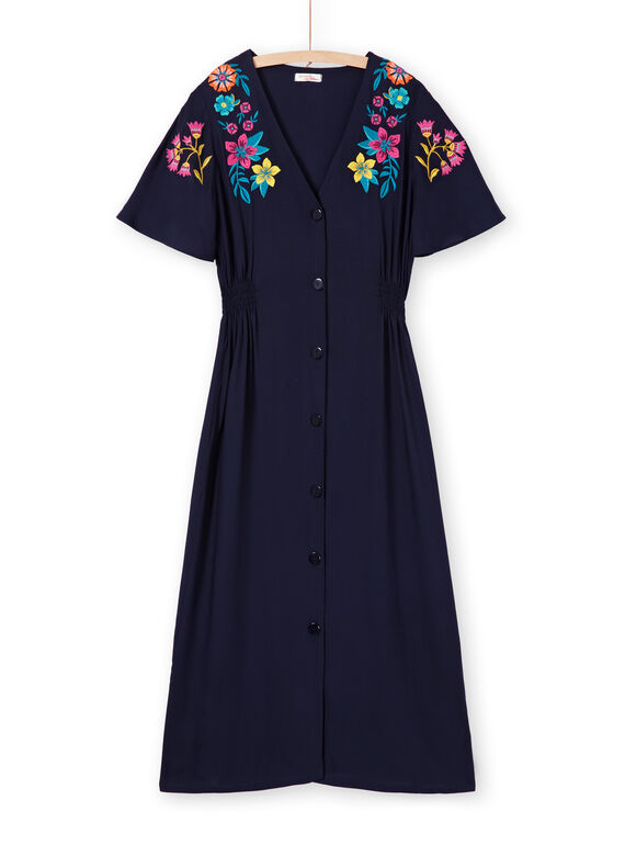Women's dark blue flower dress LAMUMROB2 / 21S993Z2ROBC211