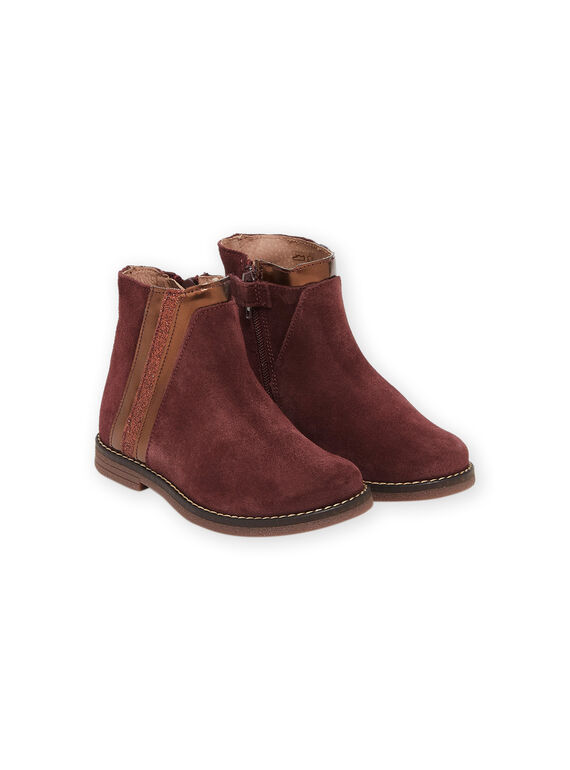 Burgundy leather boots PABOOTMULTI / 22XK3582D0D503