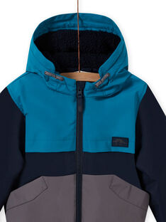 Baby boy three-colored hooded jacket MOGROBLOU3 / 21W90252BLOC243
