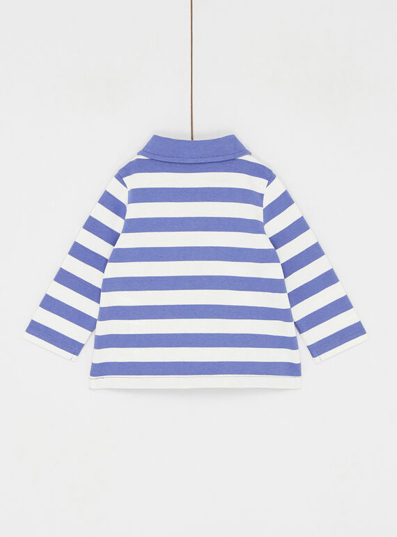 Eggplant polo with stripe print SULINPOL / 23WG10H1POL718