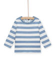 Baby Boy Blue & White Reversible T-shirt NUMOTEE2 / 22SG10N2TML020