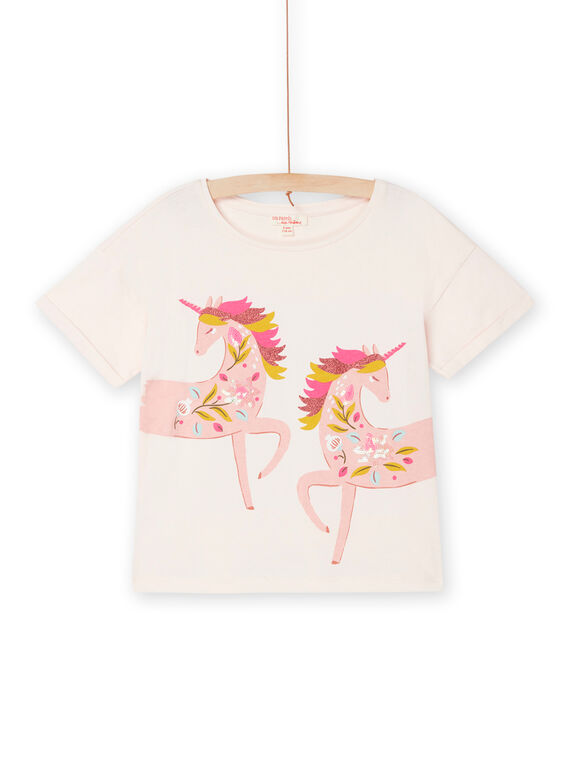 Pink t-shirt with unicorns animation RAMAGTI3 / 23S901T3TMCD310