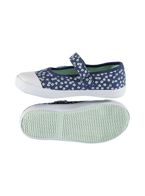 Girls' printed canvas Mary-Janes FFBABSHEL / 19SK35B1D17070