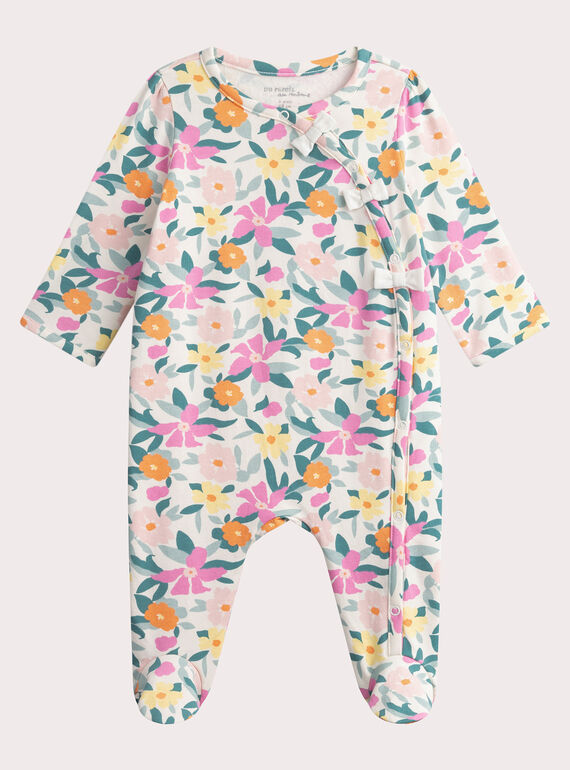 Baby girls' cream printed rompers WEFIGREAOP / 25SH1392GRE001