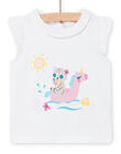 Baby girl white T-shirt with fantasy motifs NIFICBRA / 22SG09U2BRA000